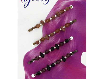 GOODY - Classic Mixed Bead Bobby Slides - 4 Pieces Sale