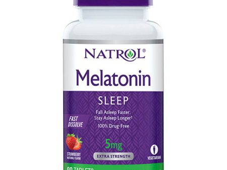 NATROL - Melatonin 5mg Fast Dissolve Stawberry - 90 Tablets Hot on Sale