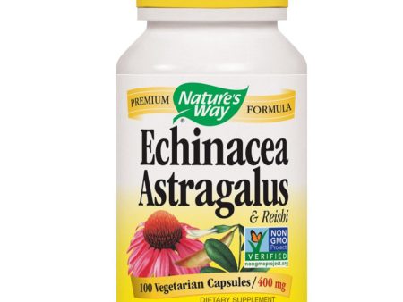 NATURES WAY - Echinacea Astragalus and Reishi 400 mg - 100 Vegetarian Capsules For Cheap