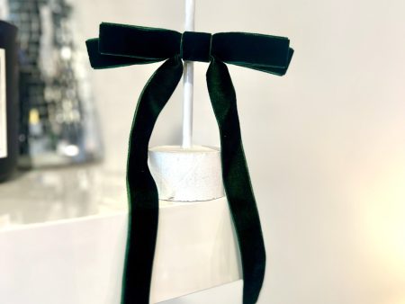 VELVET BOW IN GREEN on Sale