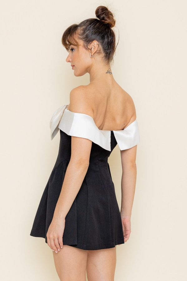 OFF THE SHOULDER BOW DRESS Supply