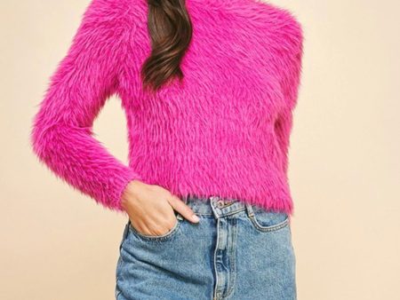 FUZZY SWEATER IN PINK Sale