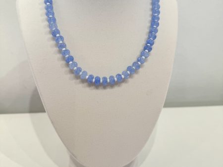 BLUE AND WHITE GEMSTONE NECKLACE Hot on Sale