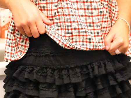 BLACK RUFFLE TIERED SKORT Sale