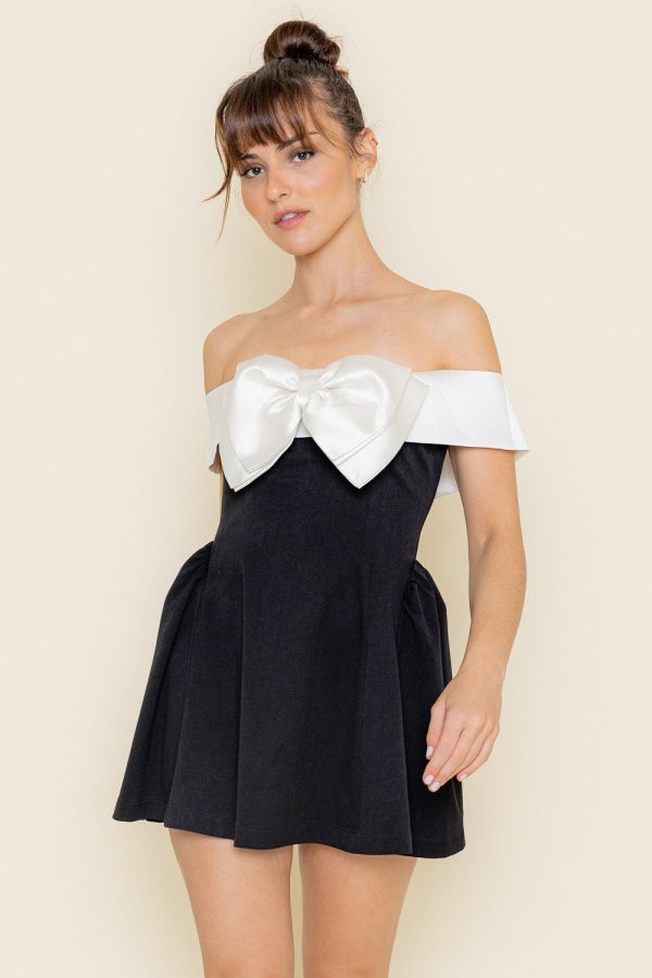 OFF THE SHOULDER BOW DRESS Supply