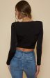 SHOULDER PAD TOP IN BLACK Online now