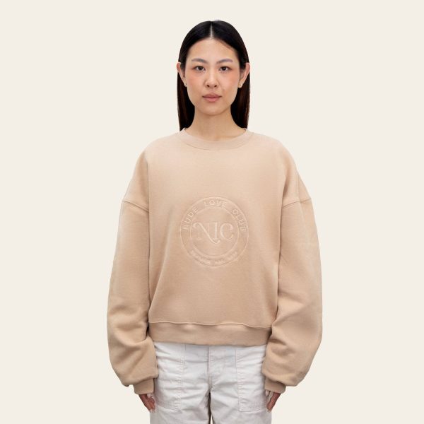 NUDE LOVE CLUB EMBLEM CREWNECK – TAN Discount