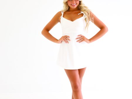 BOW DETAILED DRESS IN WHITE Cheap