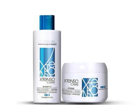 Loreal Professionnel Xtenso Care Shampoo For Straightened Hair 50 ml + Xtenso Care Mask 196 gm - Combo Pack For Discount