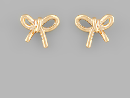 GOLD BOW EARRINGS Sale