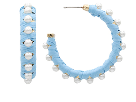 BLUE RAFFIA HOOPS For Discount