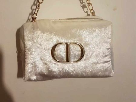 Dior White Velvet Pouch with bracelet (strap not included) GWP For Discount