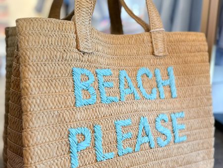 BEACH PLEASE WOVEN BEACH BAG Online