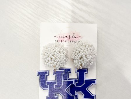 UK EARRINGS WITH WHITE BEAD CLUSTER For Discount